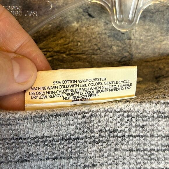 5 for $25🔥Bobbie Brooks Sleepwear Grey Waffle Knit Long Sleeve T-Shirt Medium - Picture 4 of 5